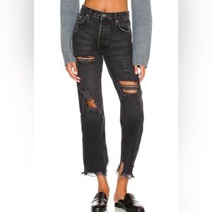 We the free free people tapered baggy boyfriend jeans in obsidian size 28